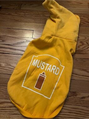 Medium Doggie 🐶 Mustard Graphic Yellow Pet Hoodie